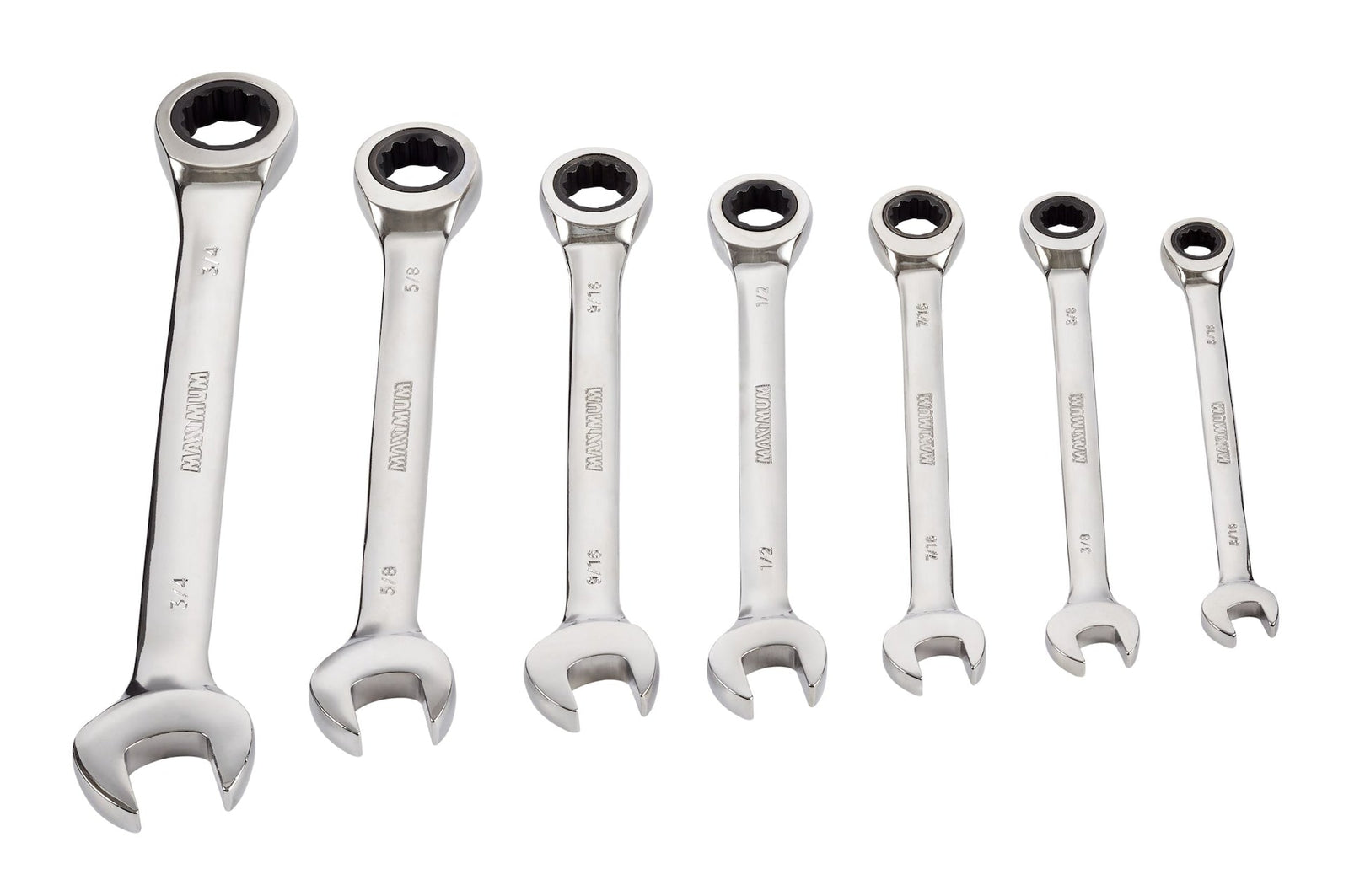 Ratcheting Wrench Set, SAE, Nickel-Chrome Plating, 7-pc W0J2 - product image 1