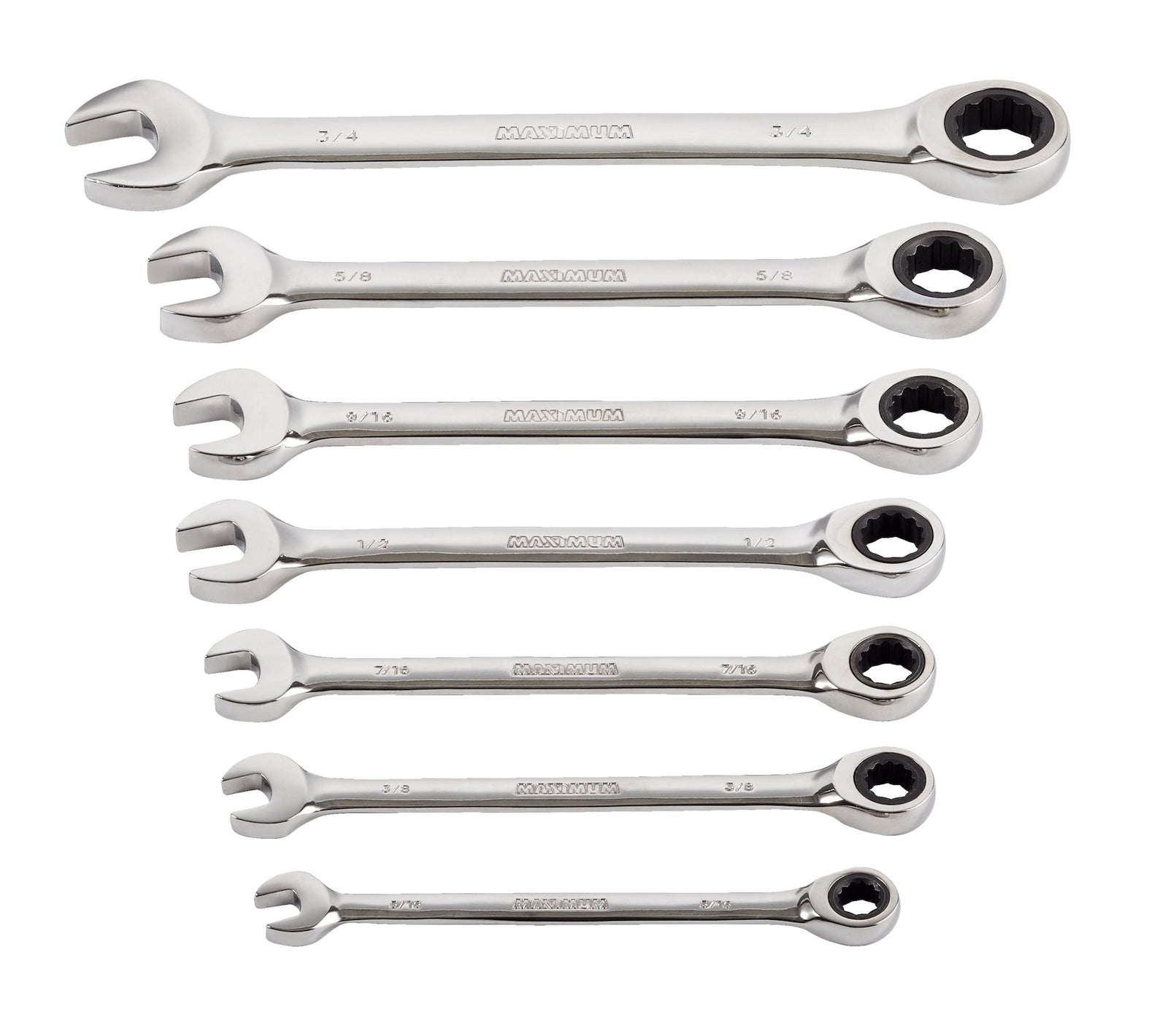 Ratcheting Wrench Set, SAE, Nickel-Chrome Plating, 7-pc G0X3 - product image 4