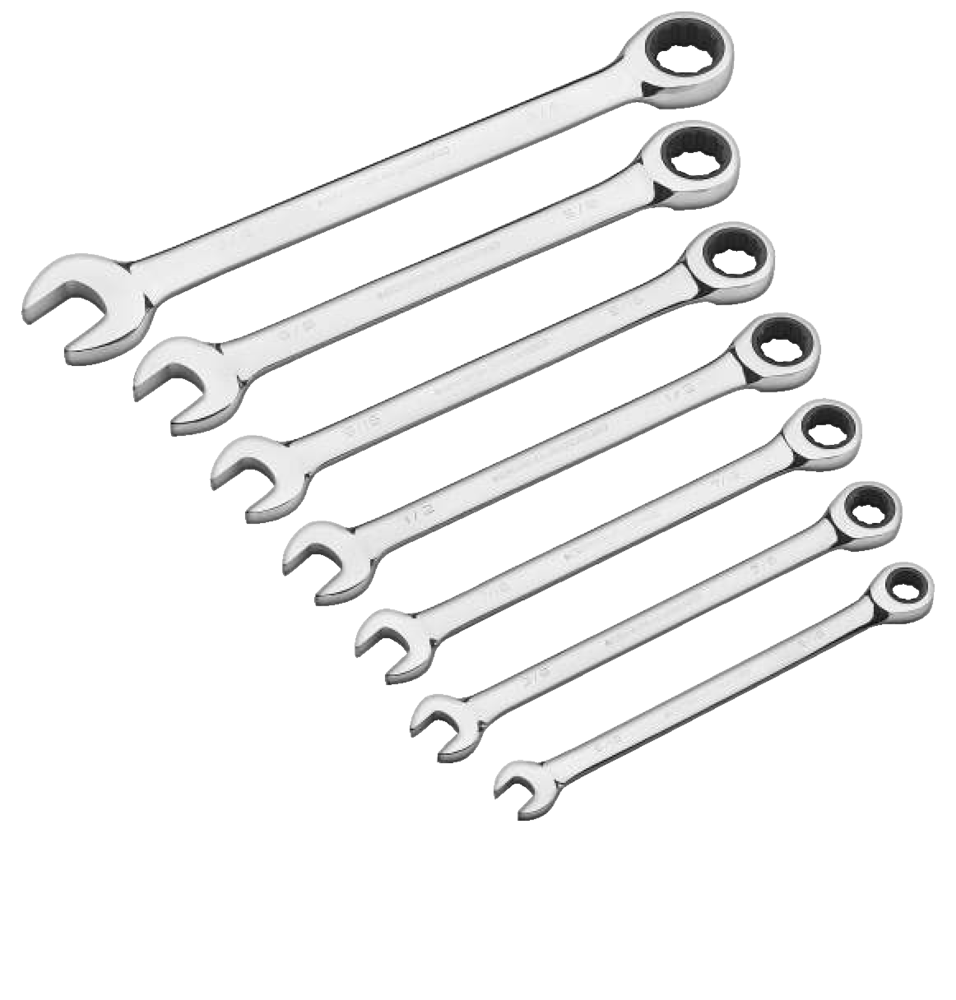 Ratcheting Wrench Set, SAE, Nickel-Chrome Plating, 7-pc W0J2 - product image 6