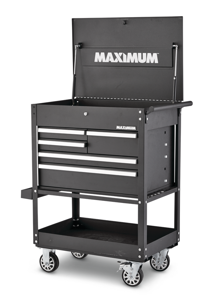 Rolling Mechanics Tool Cart with 5 Drawers, Black, 30-in Z3T8 - product image 3