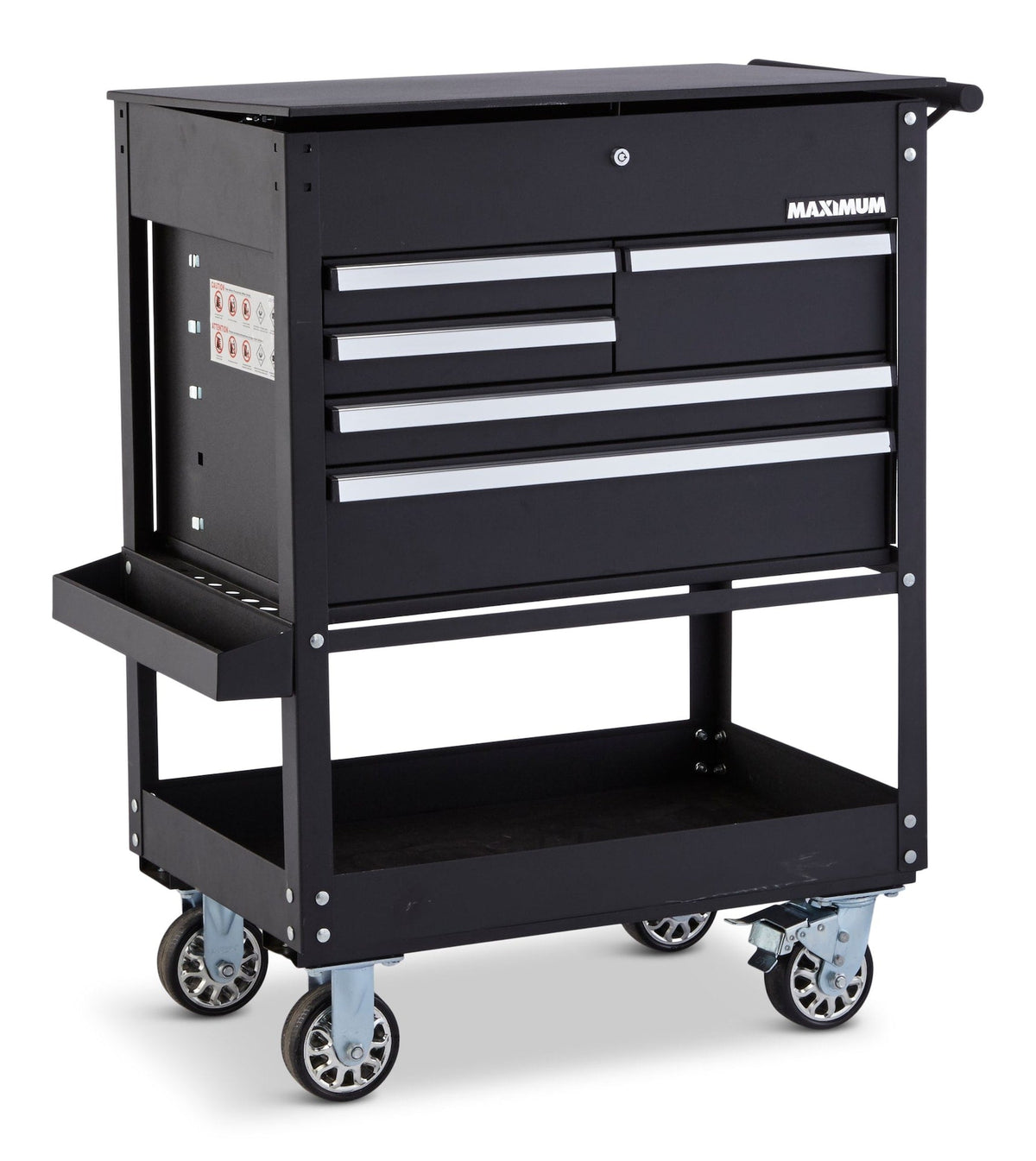Rolling Mechanics Tool Cart with 5 Drawers, Black, 30-in Z3T8 - product image 4