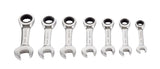 Stubby Ratcheting Wrench Set, Metric, Nickel-Chrome Plating, 7-pc B9X1 - product image 2