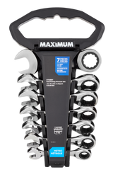 Stubby Ratcheting Wrench Set, Metric, Nickel-Chrome Plating, 7-pc B9X1 - product image 3