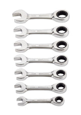 Stubby Ratcheting Wrench Set, Metric, Nickel-Chrome Plating, 7-pc B9X1 - product image 5