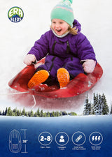 Blitz Kids' 1-Person Plastic Winter Snow Sled/Toboggan with Brakes & Tow Rope M5L3 - product image 3
