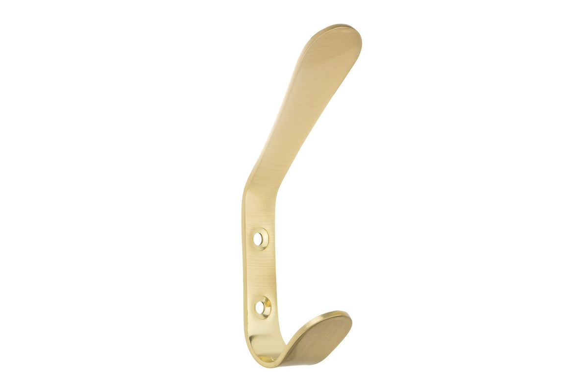 Utility Double Hook, Satin Brass D7K3 - product image 1