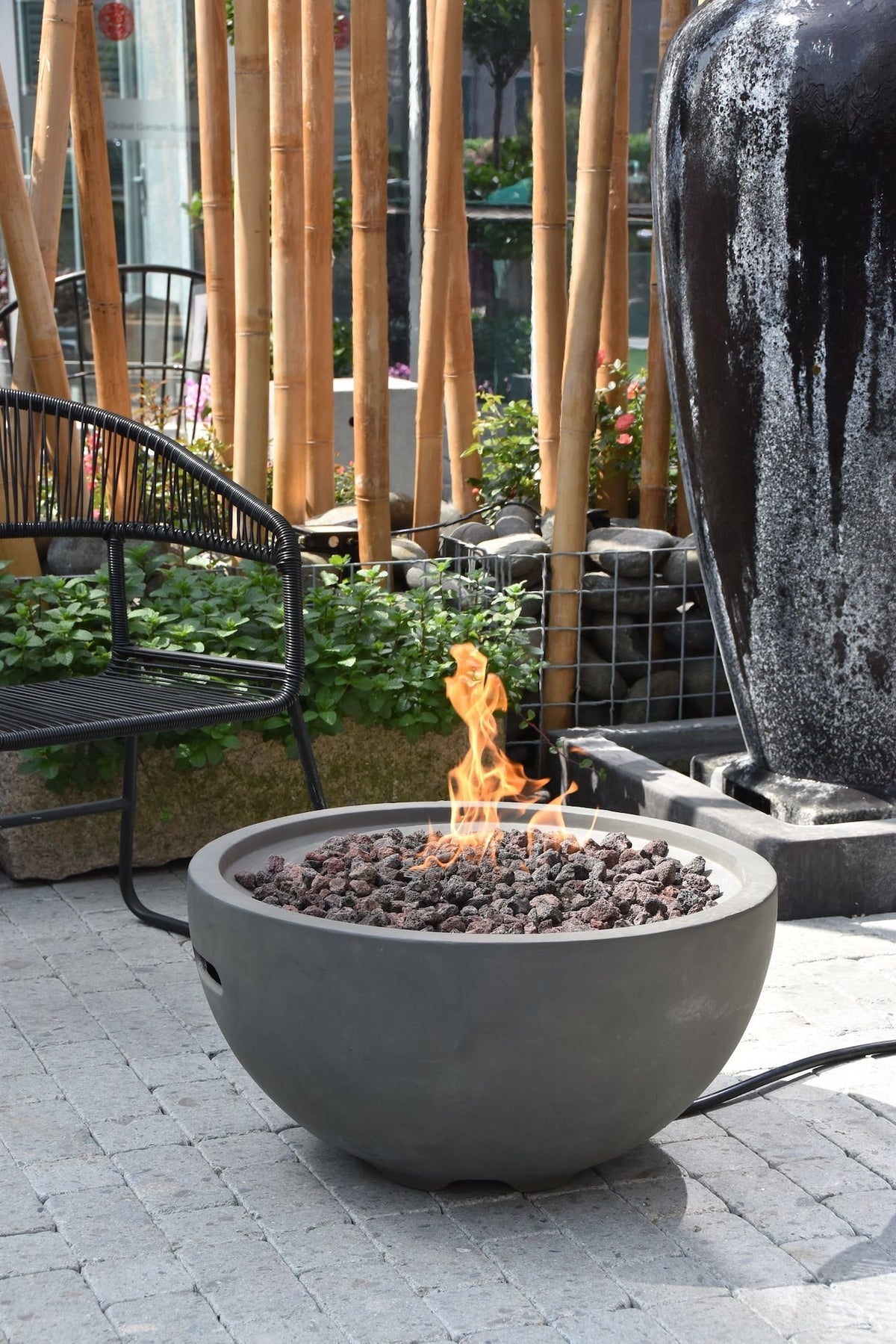 Nantucket Round Propane-Fueled Fire Bowl with Lava Rock & Canvas Cover, 40,000 BTUs, 14-in L2O9 - product image 7