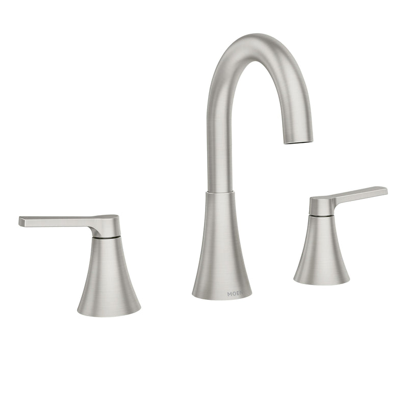 Mikah Double Handle Widespread Bathroom Faucet, Spot Resist Brushed Nickel I7I0