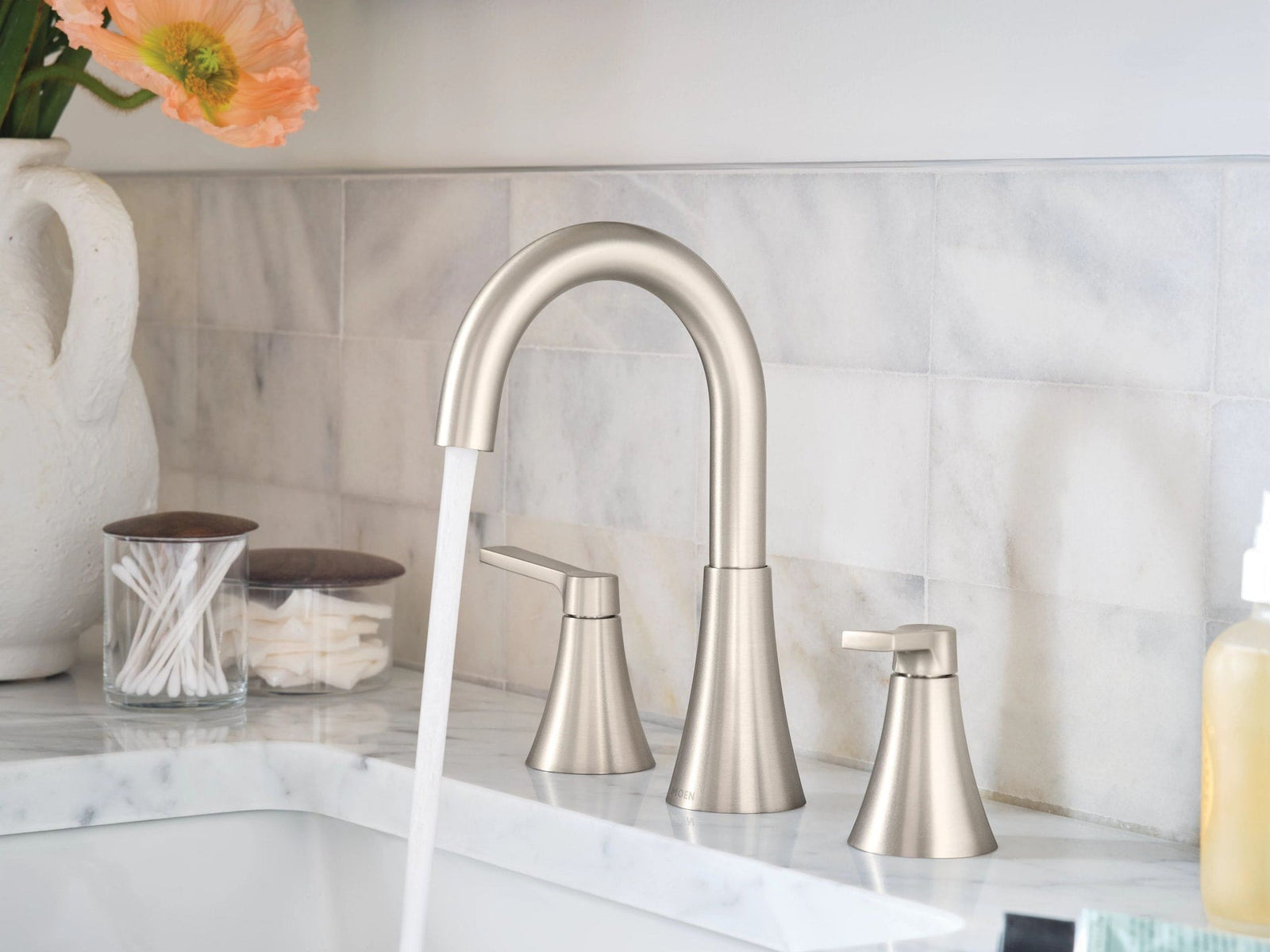 Mikah Double Handle Widespread Bathroom Faucet, Spot Resist Brushed Nickel I7I0 - product image 2