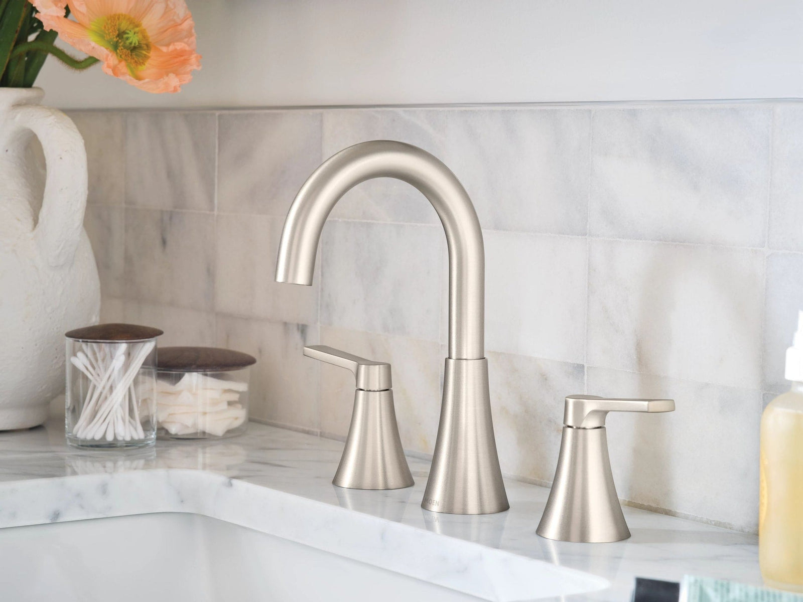 Mikah Double Handle Widespread Bathroom Faucet, Spot Resist Brushed Nickel I7I0 - product image 3