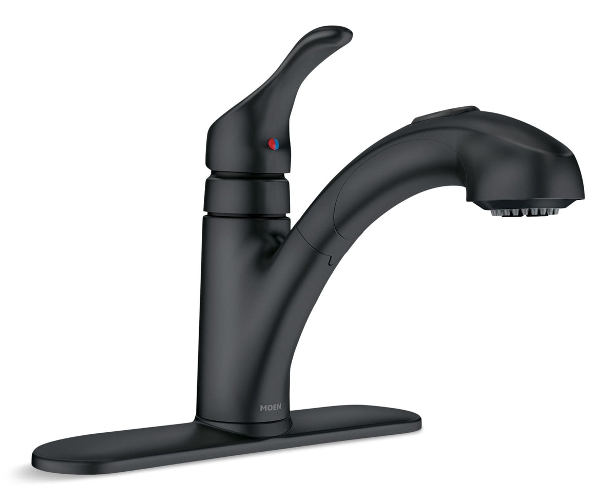 Renzo Single-Handle Pull-Out Kitchen Faucet, Matte Black T1S7 - product image 1