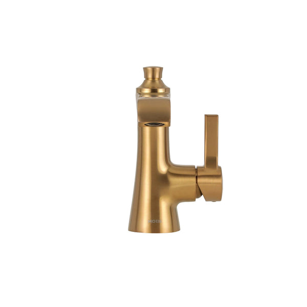 Voss Single Handle High Arc Bathroom Sink Faucet, Brushed Gold G7H8