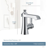 Voss Single Handle High Arc Bathroom Sink Faucet, Brushed Gold I5F4 - product image 4