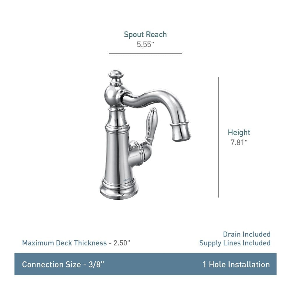 Weymouth Single Handle Single Hole Bathroom Sink Faucet, WaterSense Certified, Brushed Gold A6G2 - product image 2