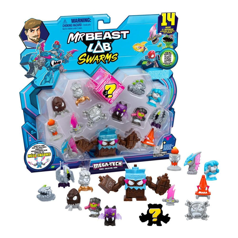 Mr. Beast Lab Swarms Hyper Fusion Series Mega Lab Pack, 14-pc, Assorted Figures N1U2