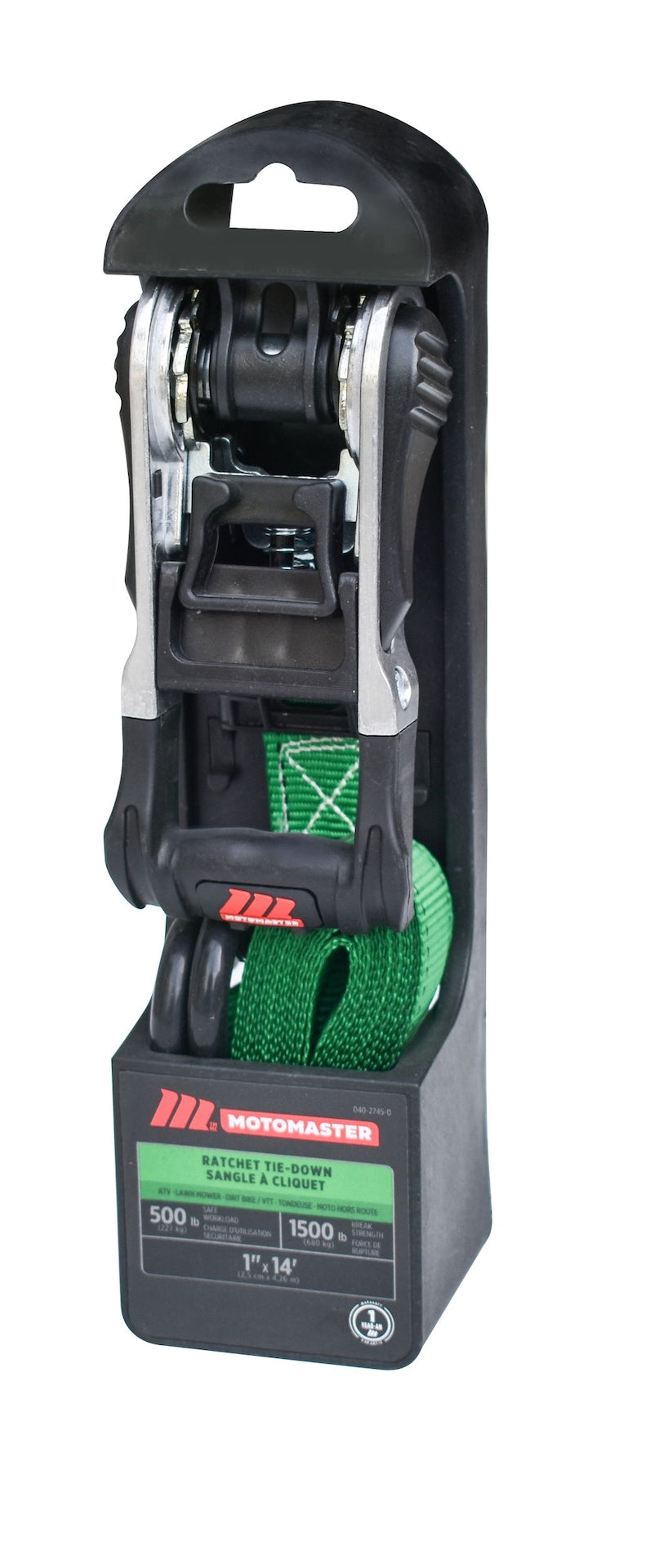 1,500-lb Ratchet Tie Down Straps, with Padded Handle, 1-in x 14-ft T8H5 - product image 2
