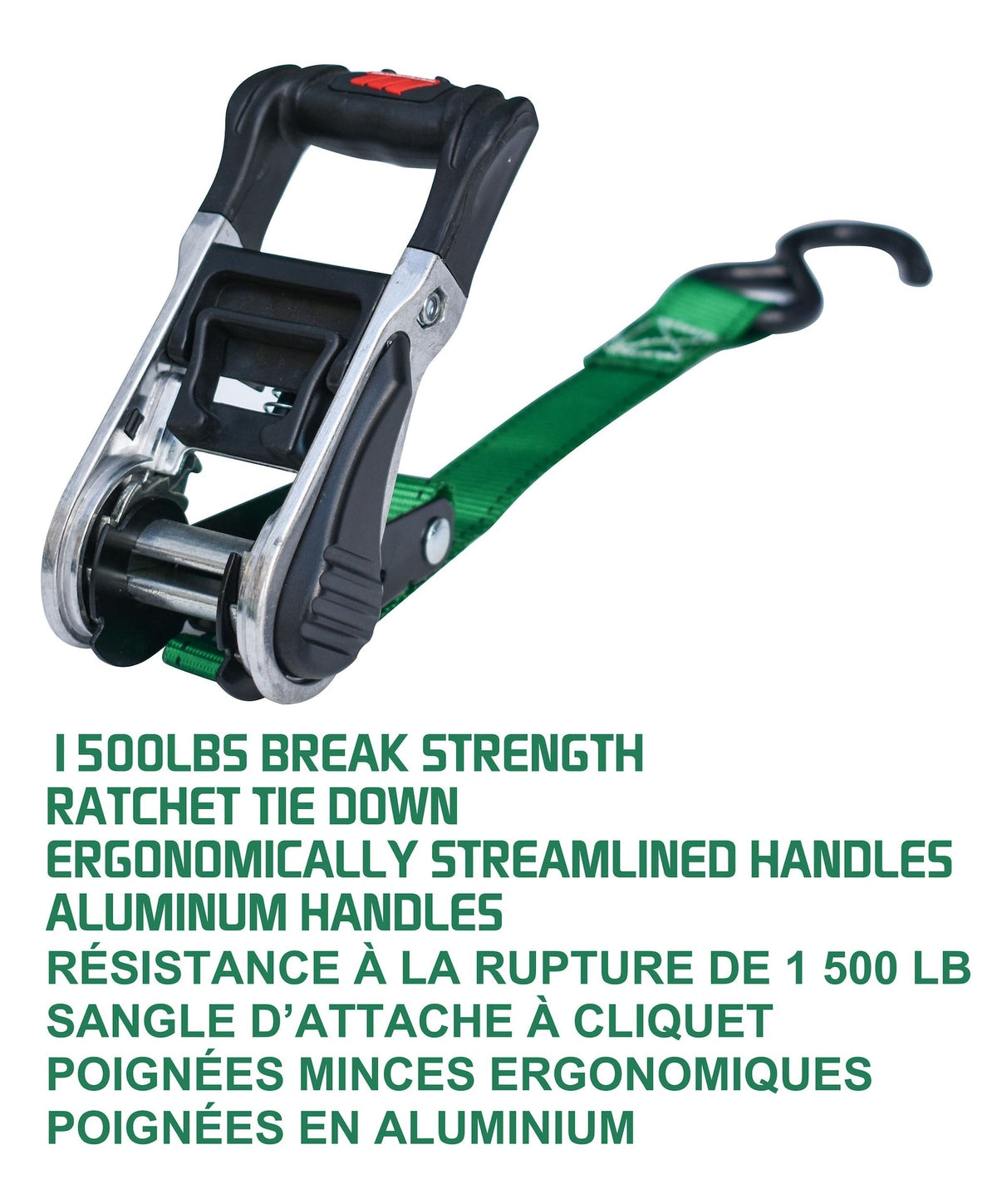 1,500-lb Ratchet Tie Down Straps, with Padded Handle, 1-in x 14-ft E2I1 - product image 6