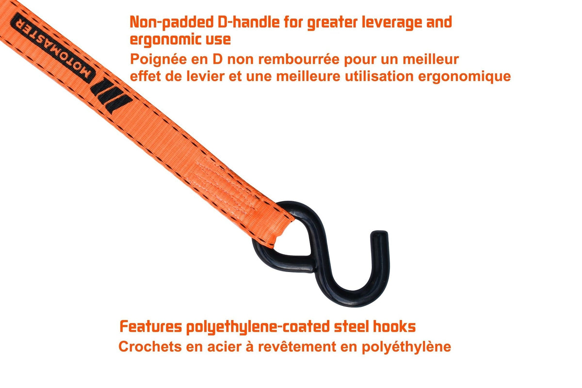 3,000-lb Heavy Duty Ratchet Tie Down Strap, Non-Padded, 1-in x 10-ft, 2-pk B1X5 - product image 7