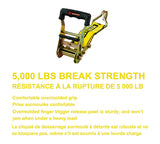 5,000-lb Commercial Ratchet Tie Down Strap with Double-J Hook, 2-in x 25-ft M7S4 - product image 3