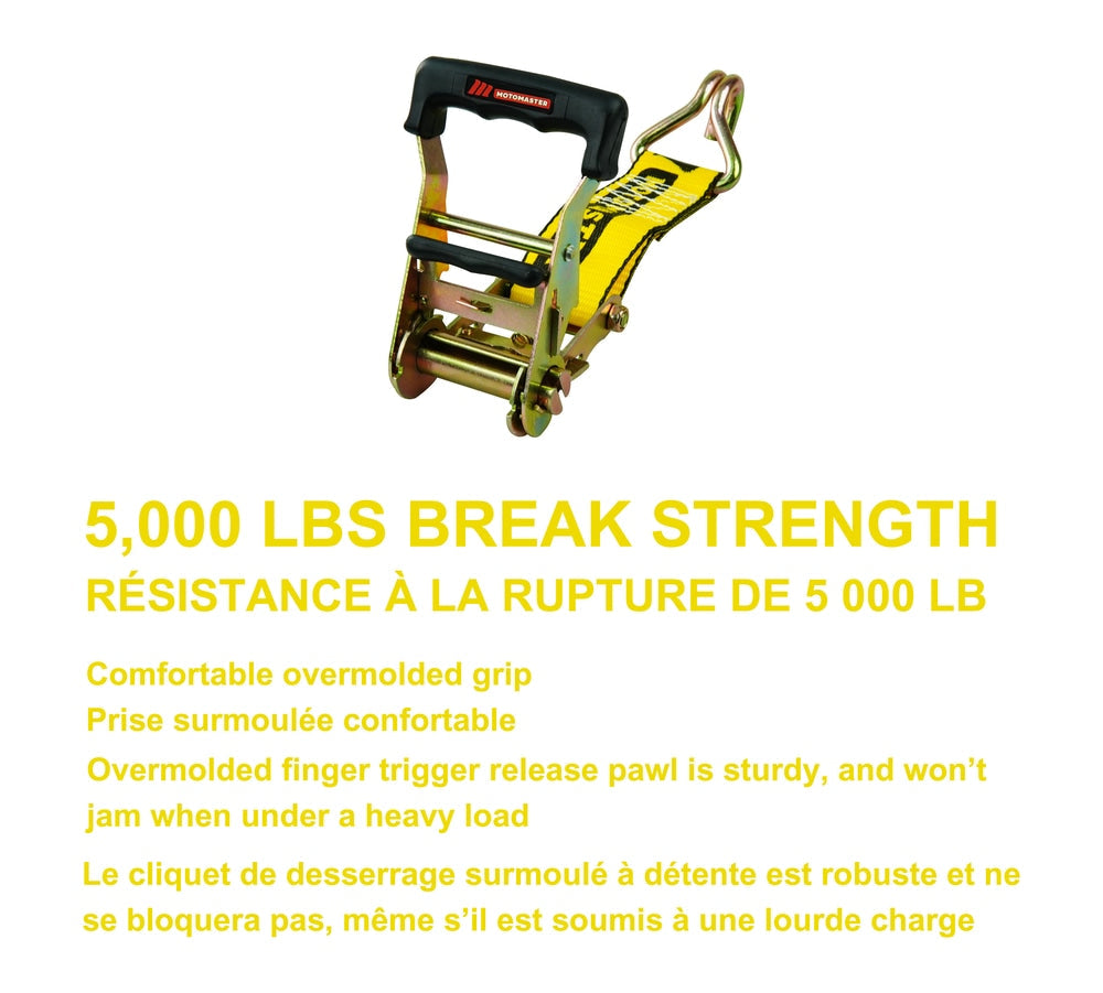 5,000-lb Commercial Ratchet Tie Down Strap with Double-J Hook, 2-in x 25-ft B2Q4 - product image 3
