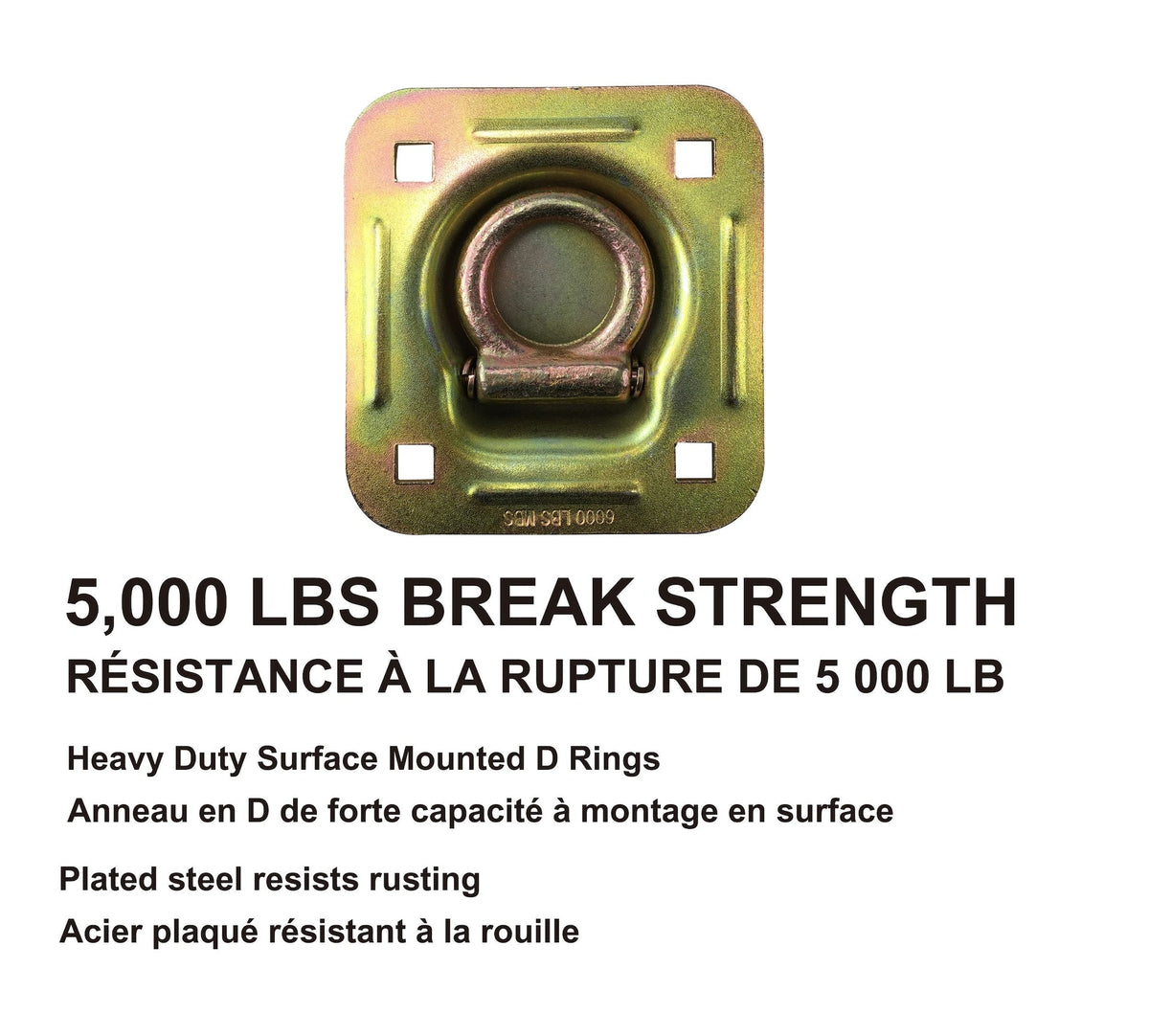 5,000-lb Heavy Duty D-Ring, Recessed Mountable F8S6 - product image 2