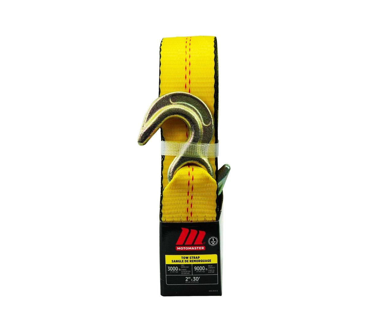 9,000-lb Tow Strap, with Rust-Resistant Hooks, 2-in x 30-ft L9K4 - product image 1