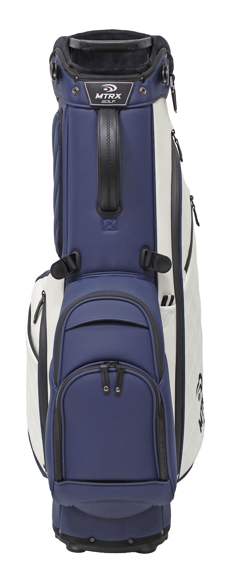 5-Way Top Polyurethane Golf Stand Bag, White/Navy W3I8