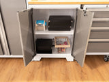Bold 3.0 Series All-in-One Lockable Steel Garage Cabinetry Set with Stainless Steel Top, White/Platinum, 48-in x 18-in x 76.75-in, 5-pc R2C9 - product image 3