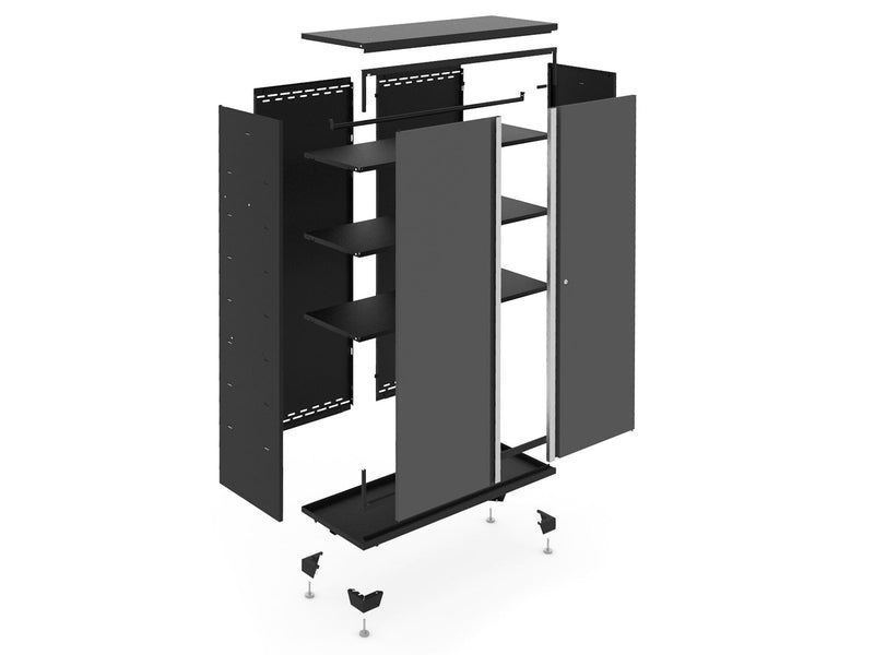 Bold Series 24-Gauge Steel RTA Storage Locker with 3 Shelves, Black/Grey, 30-in E9J5
