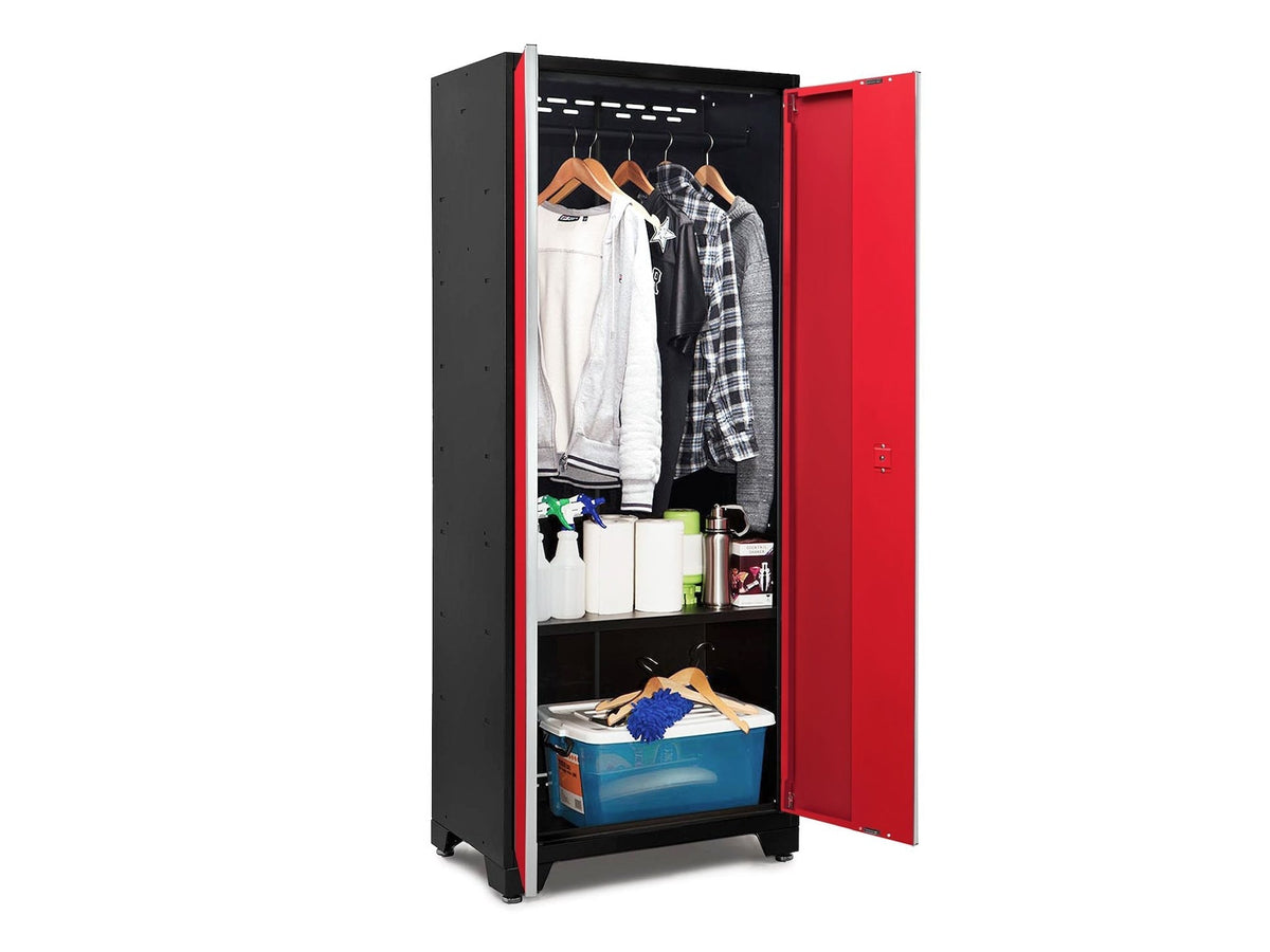 Bold Series 24-Gauge Steel RTA Storage Locker with 3 Shelves, Black/Red, 30-in P2L2 - product image 2