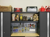 Bold Series Lockable 24-Gauge Steel Garage Cabinetry Set with Bamboo Top, Black/Grey, 48-in x 18-in x 76.75-in, 5-pc J2N4 - product image 3