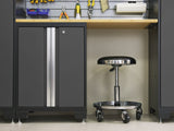 Bold Series Lockable 24-Gauge Steel Garage Cabinetry Set with Bamboo Top, Black/Grey, 48-in x 18-in x 76.75-in, 5-pc J2N4 - product image 5