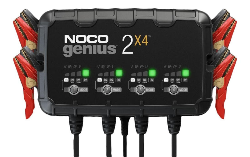 GENIUS2X4 Smart Battery Charger/Maintainer/Desulfator, 4-Bank, 8-Amp, 6V/12V I0Y2