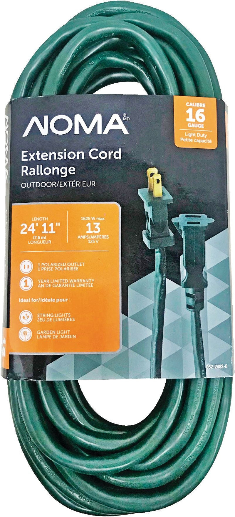 24-ft 11-in 16/2 Outdoor Extension Cord with 1 Outlet, Green A3Z2