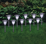 Outdoor Pure White LED Solar Stainless Steel Garden & Pathway Stake Lights, 10-Pk E1N4 - product image 4