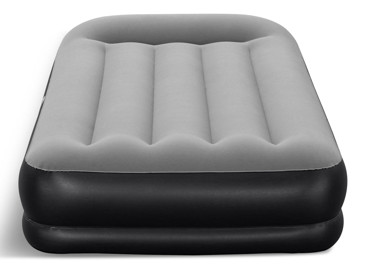 Tritech Double High Flocked Airbed, Twin, Grey, 75x38x14-in U8J7 - product image 1