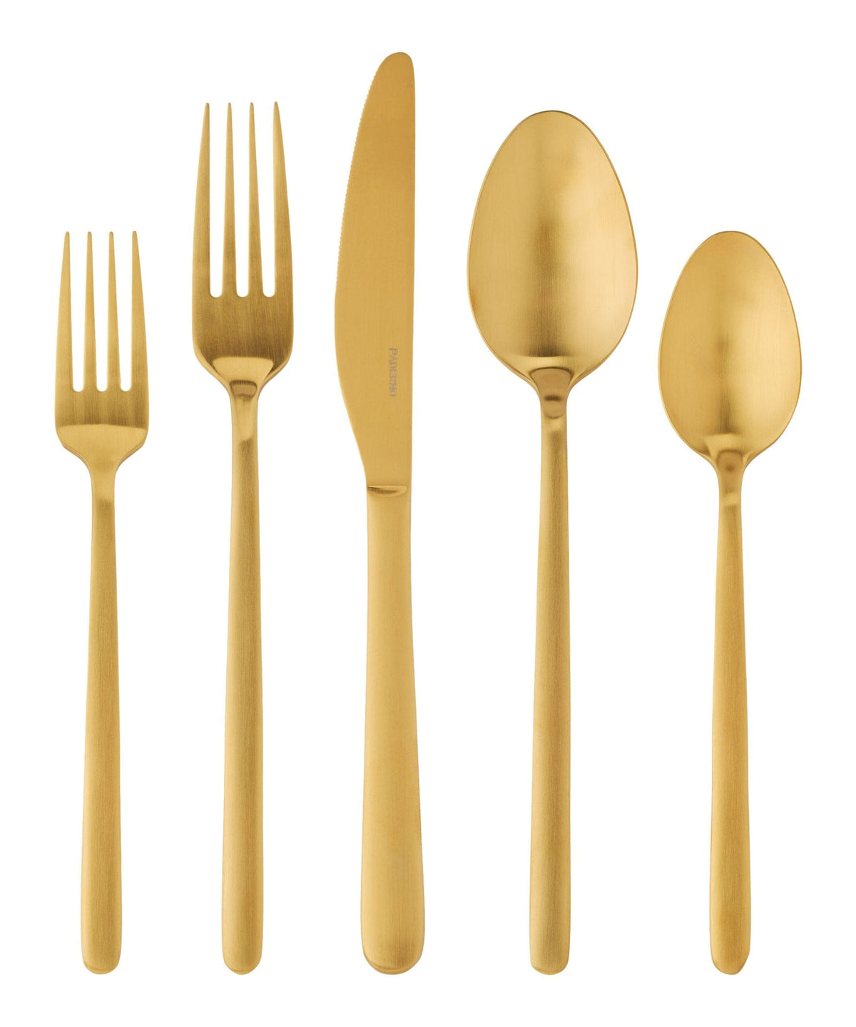 Chelsey Satin Gold Finish Slim Round Stainless Steel Flatware Set, Serves 4, 20-pc F6O5 - product image 1