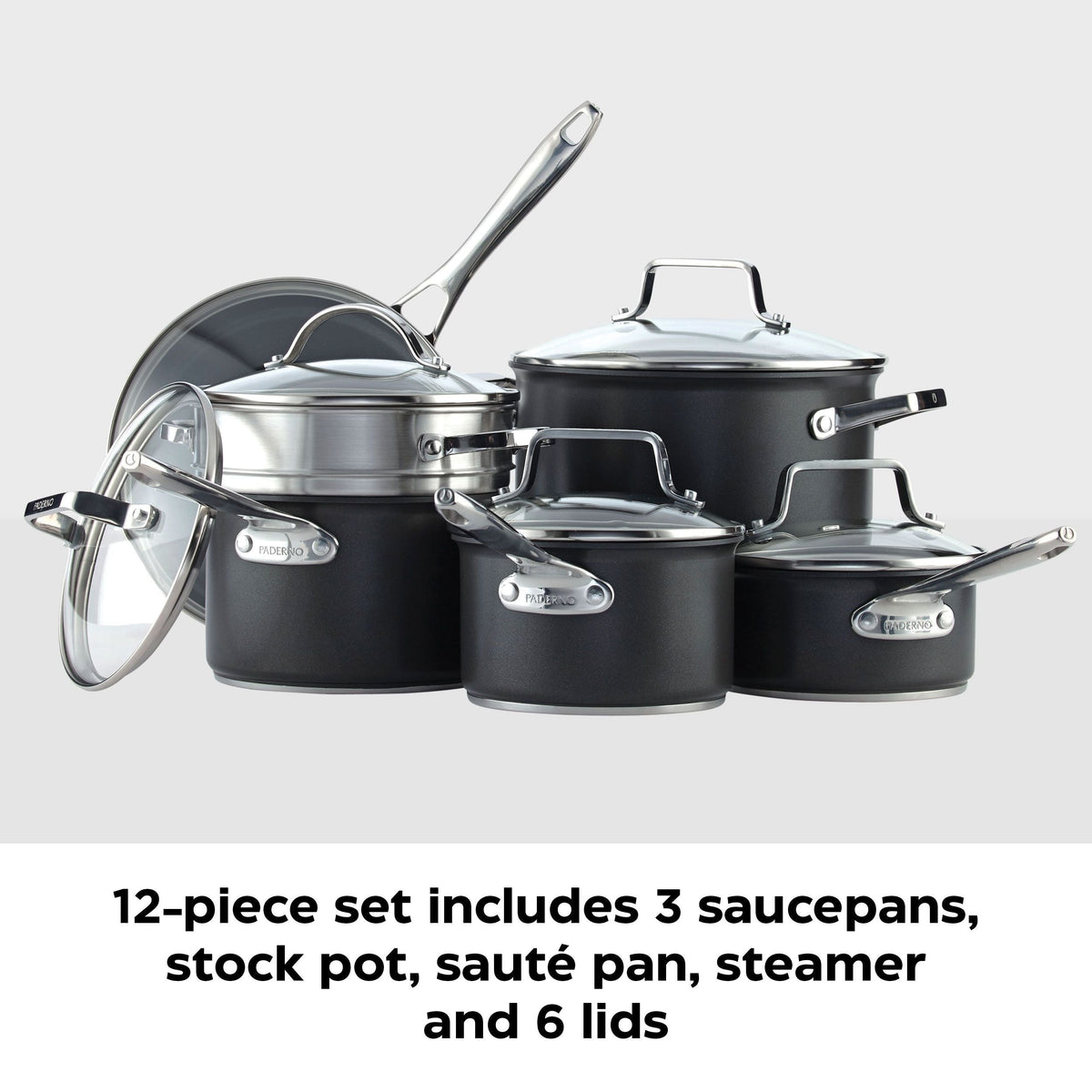 Hard Anodized Cookware Set, Non-Stick, PFOA-Free, Dishwasher & Oven Safe, 12-pc J6R1 - product image 6