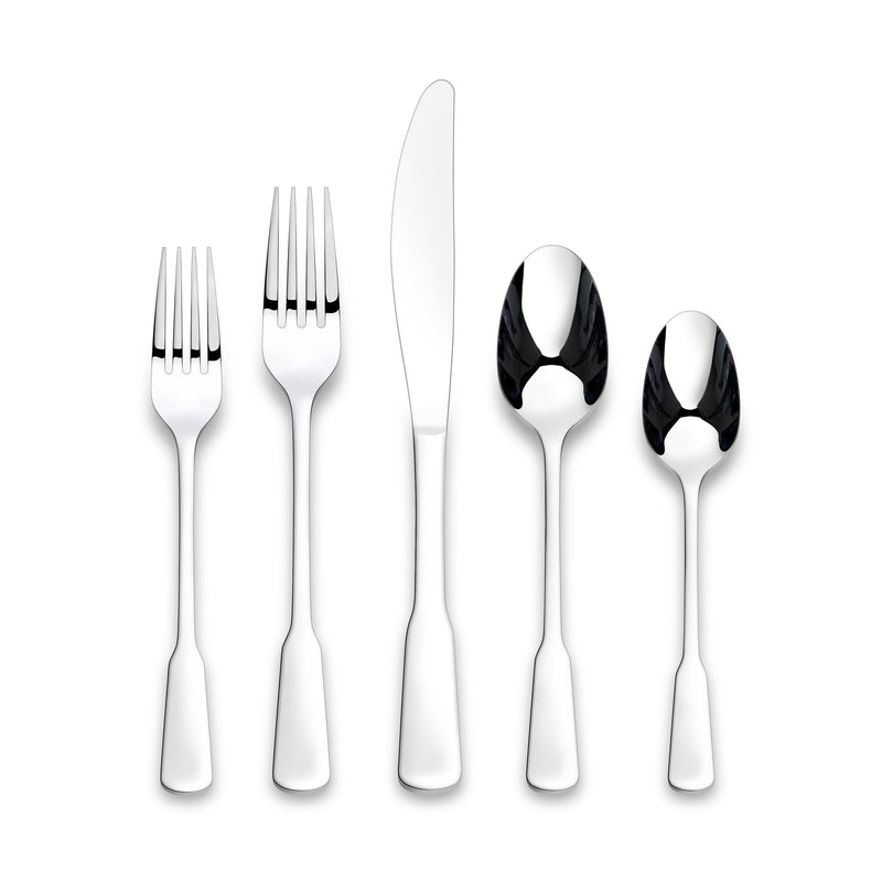 Morell Modern Paddle Mirror Finish Stainless Steel Flatware Set, Serves, 20-pc S8L3