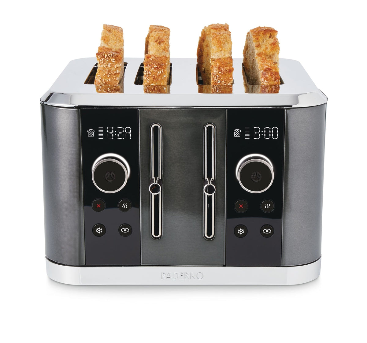 Wide Slots Toaster with 9 Heating Settings, Black, 4-Slices B1B6 - product image 1