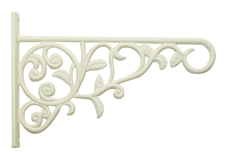 Decorative Wall Steel Plant Scroll Hook/Bracket For Hanging Basket Planters, White D1J9