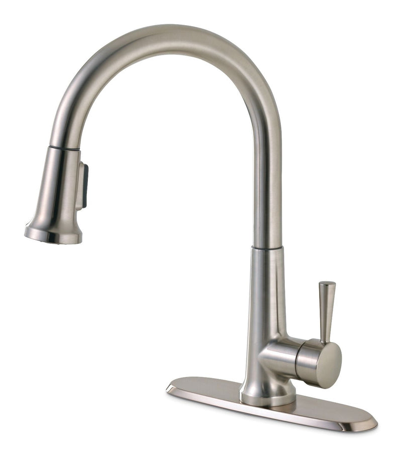 Single-Handle Pull-Down Kitchen Faucet, Brushed Nickel A3P3