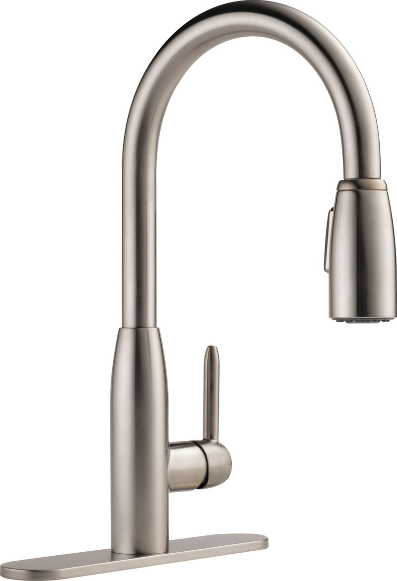 Tunbridge Single Handle High Arc Pull Down Kitchen Faucet, Stainless Steel A5N1