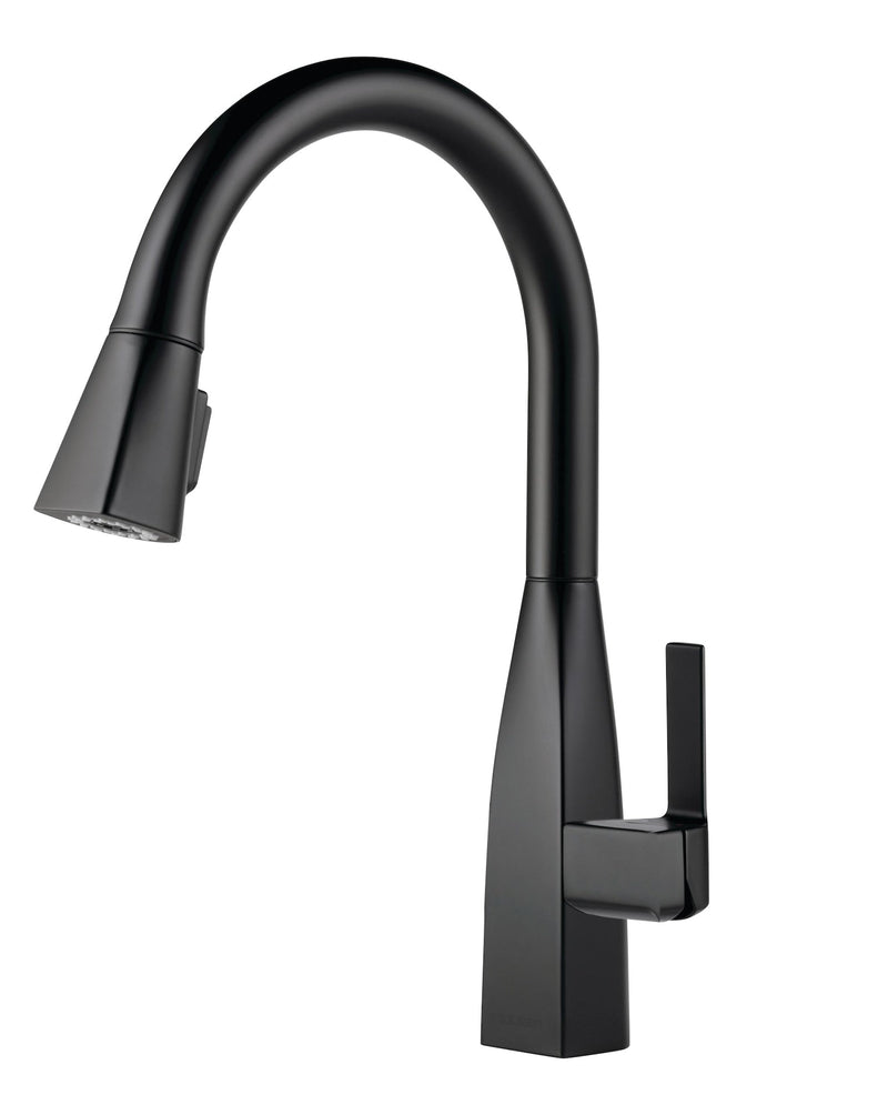 Xander Single-Handle Pull-Down Kitchen Faucet, Black P0L3