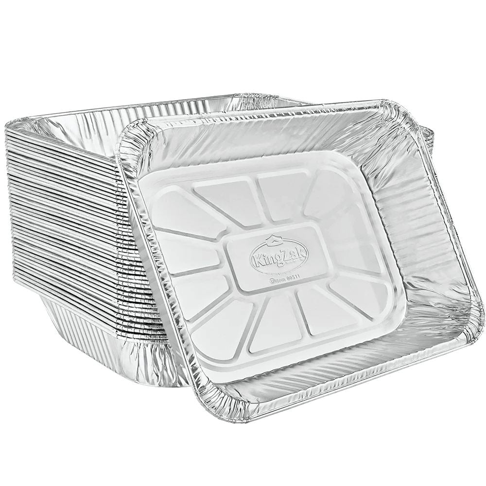 Foil Reusable Half Size Steam Baking Pan, Silver, 12-in, for Baking/Cooking/Steaming L6I0 - product image 2