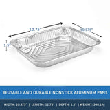 Foil Reusable Half Size Steam Baking Pan, Silver, 12-in, for Baking/Cooking/Steaming L6I0 - product image 4