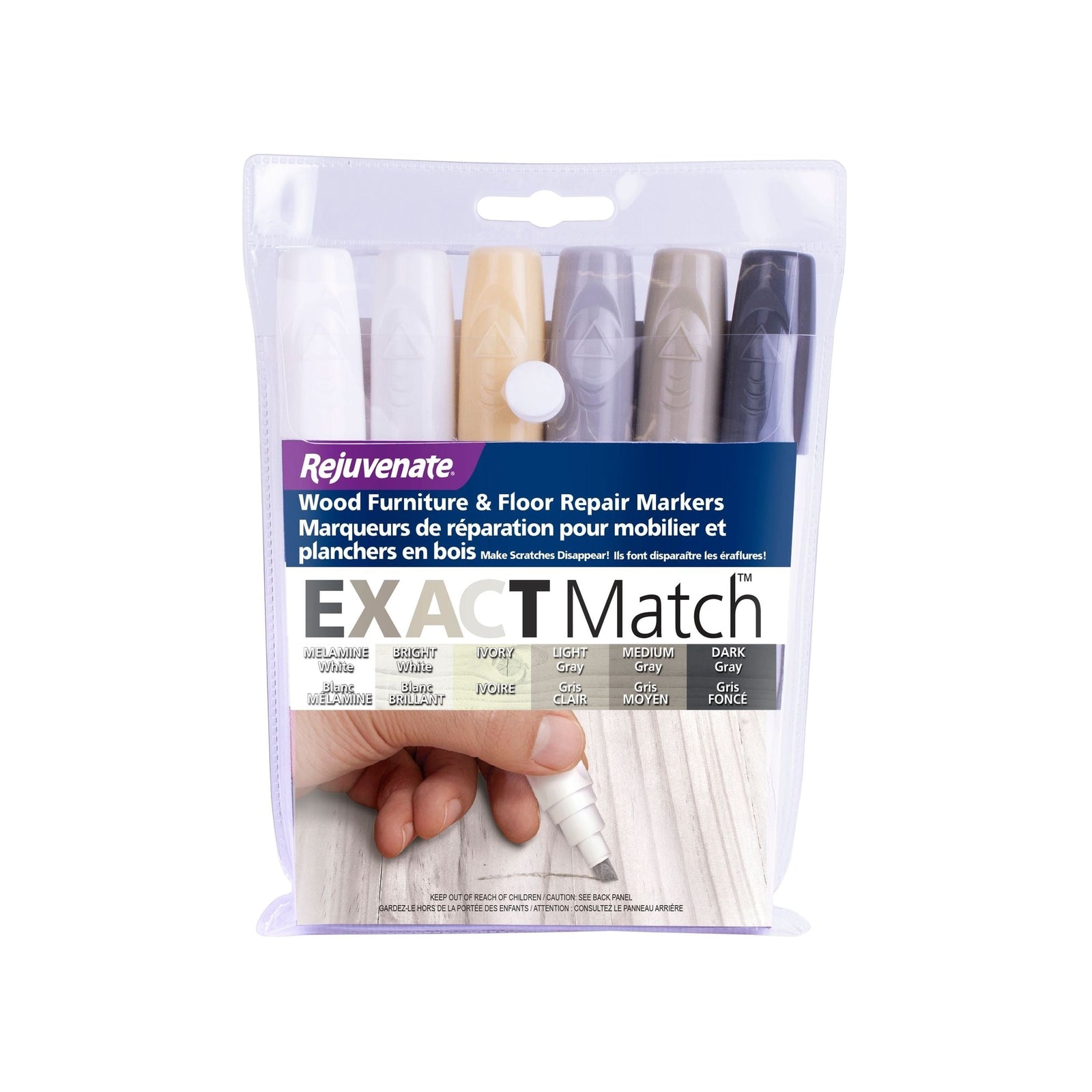 Exact Match Wood Furniture & Floor Repair Markers, White-Grey, 6 Shades J3G8 - product image 1