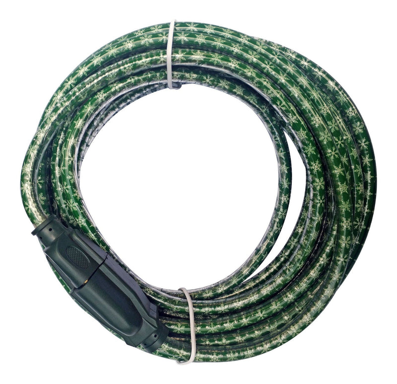 1-Outlet Green Extension Cord with Snowflake, 7.5-m B7Q2
