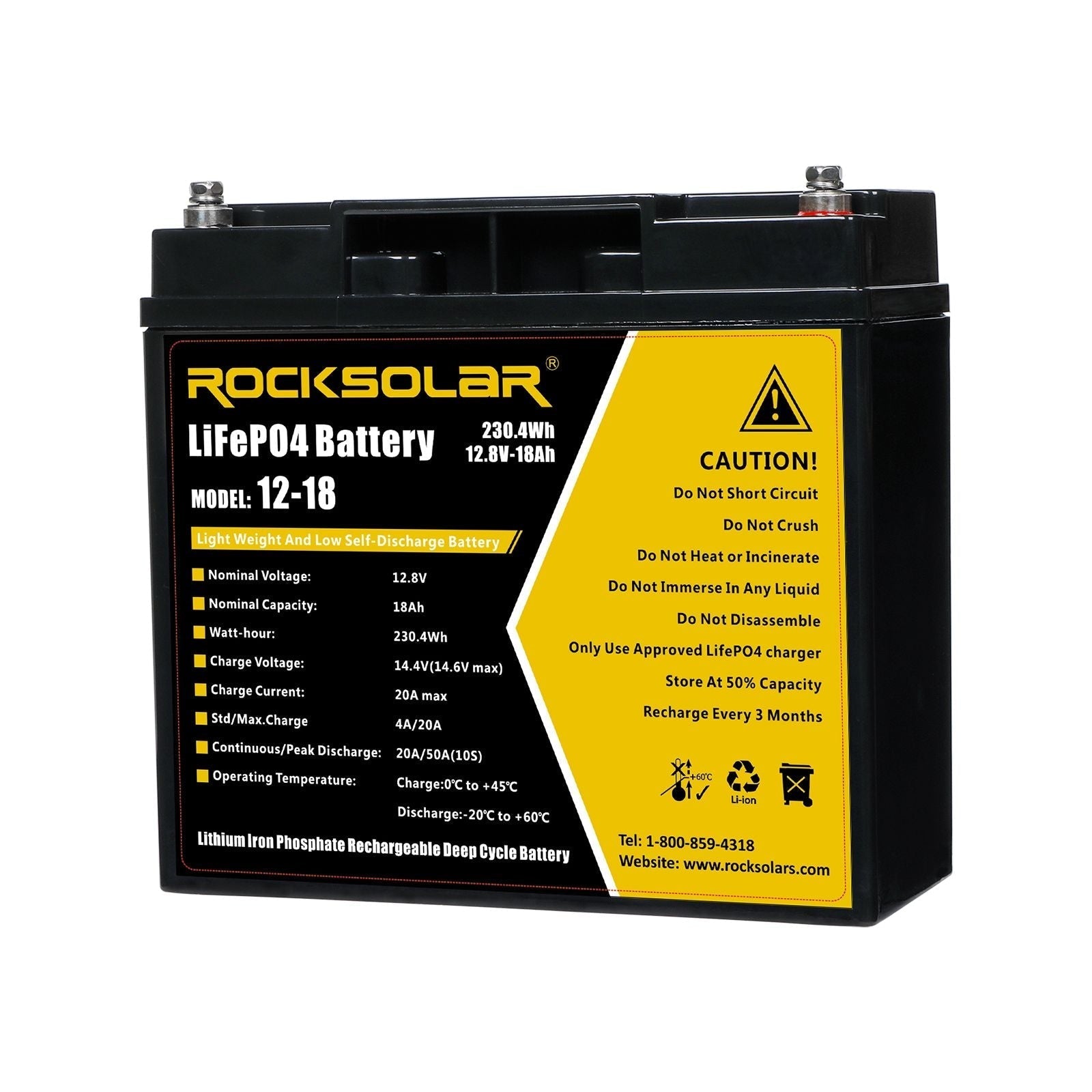 12V 18Ah Deep Cycle Lithium (LiFePO4) Battery K9F6 - product image 1