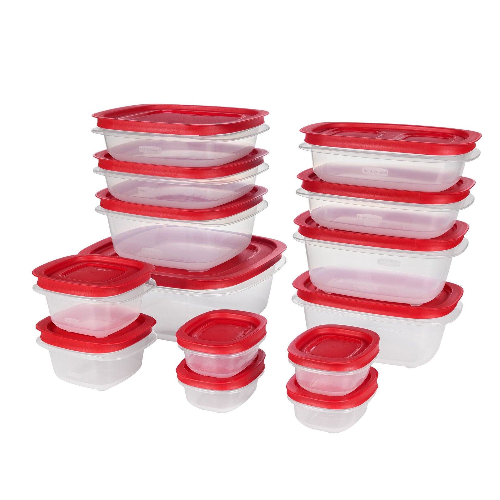 Easy Store Rectangular Plastic Food Storage Container Set, Microwave and Freezer Safe, 28-pc I9N5 - product image 1